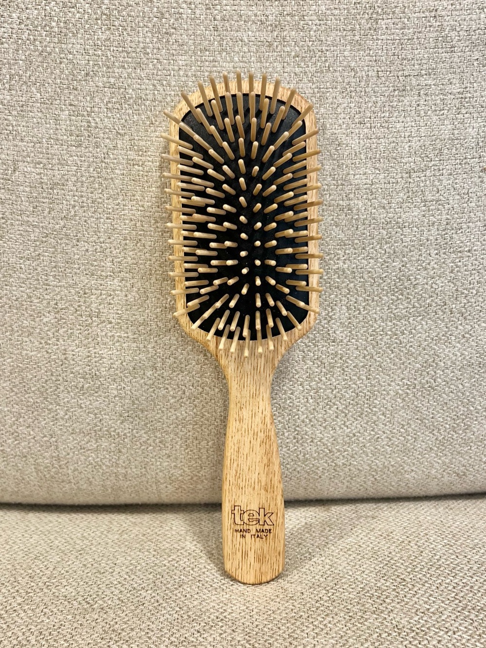 TEK Italy Large Wooden Paddle Brush for Long & Thick Hair | Handmade in Italy